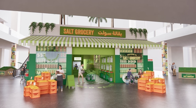 Salt Summer Market pop-up design by Studio Königshausen. A fruity and immersive brand experience. Our design ethos revolves around authenticity and community connection.